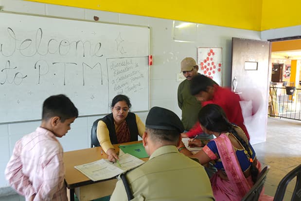 Learning materials arranged for an activity