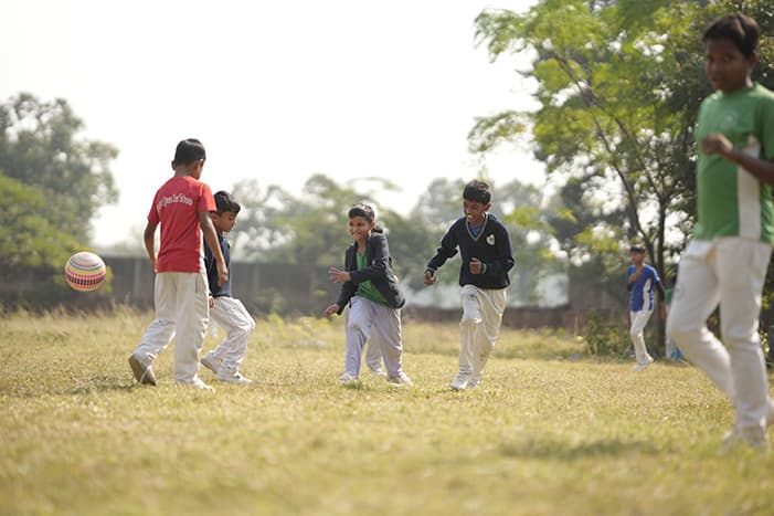 Students smiling during a campus event