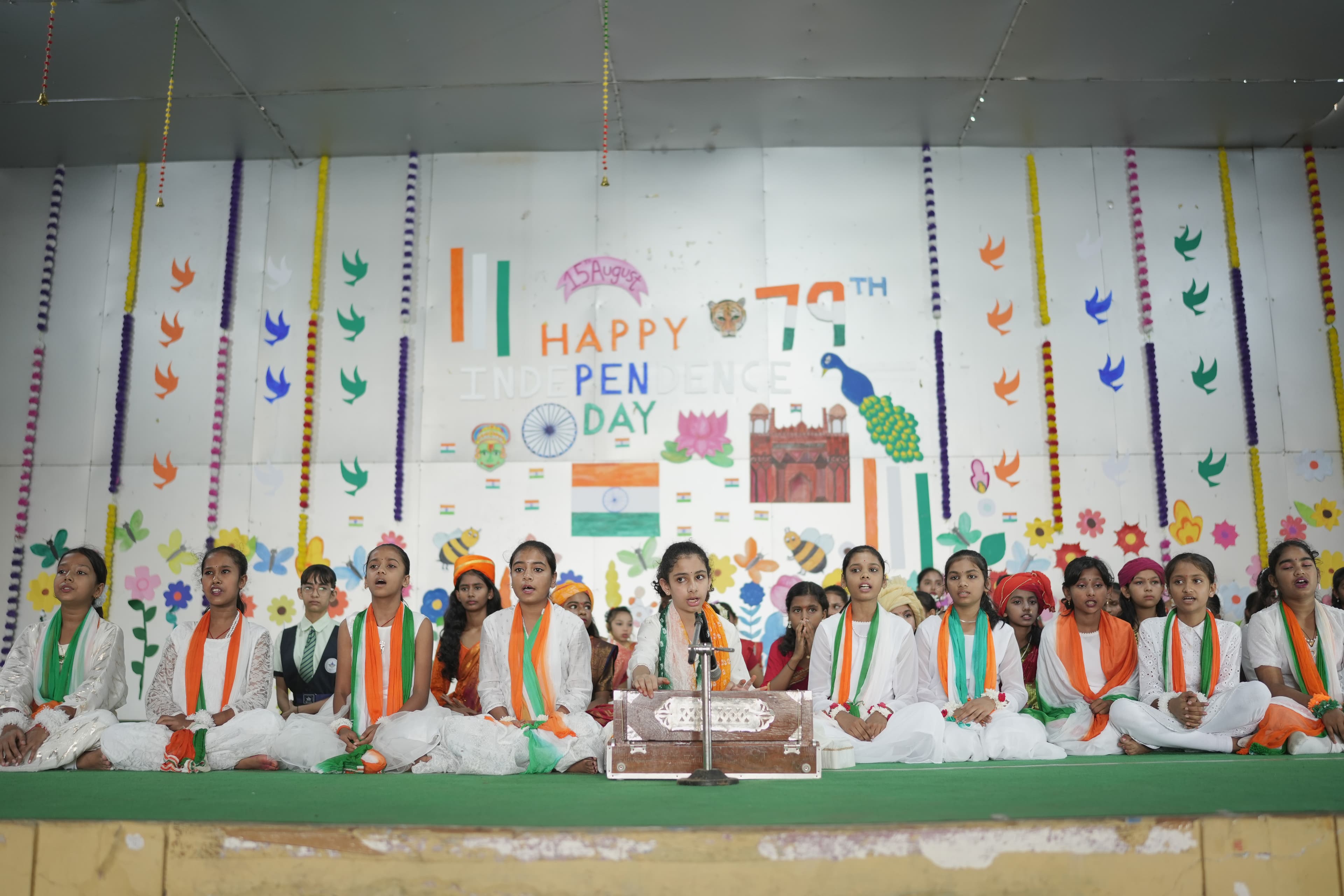 Students performing a choreographed dance