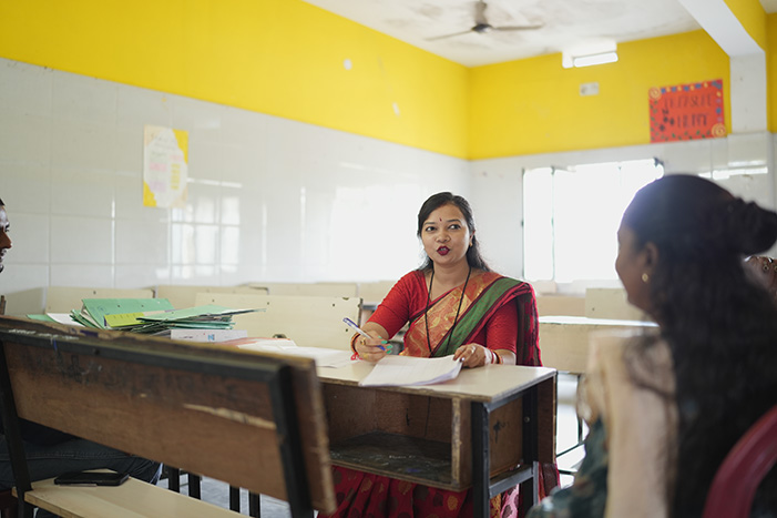 Students during a school programme