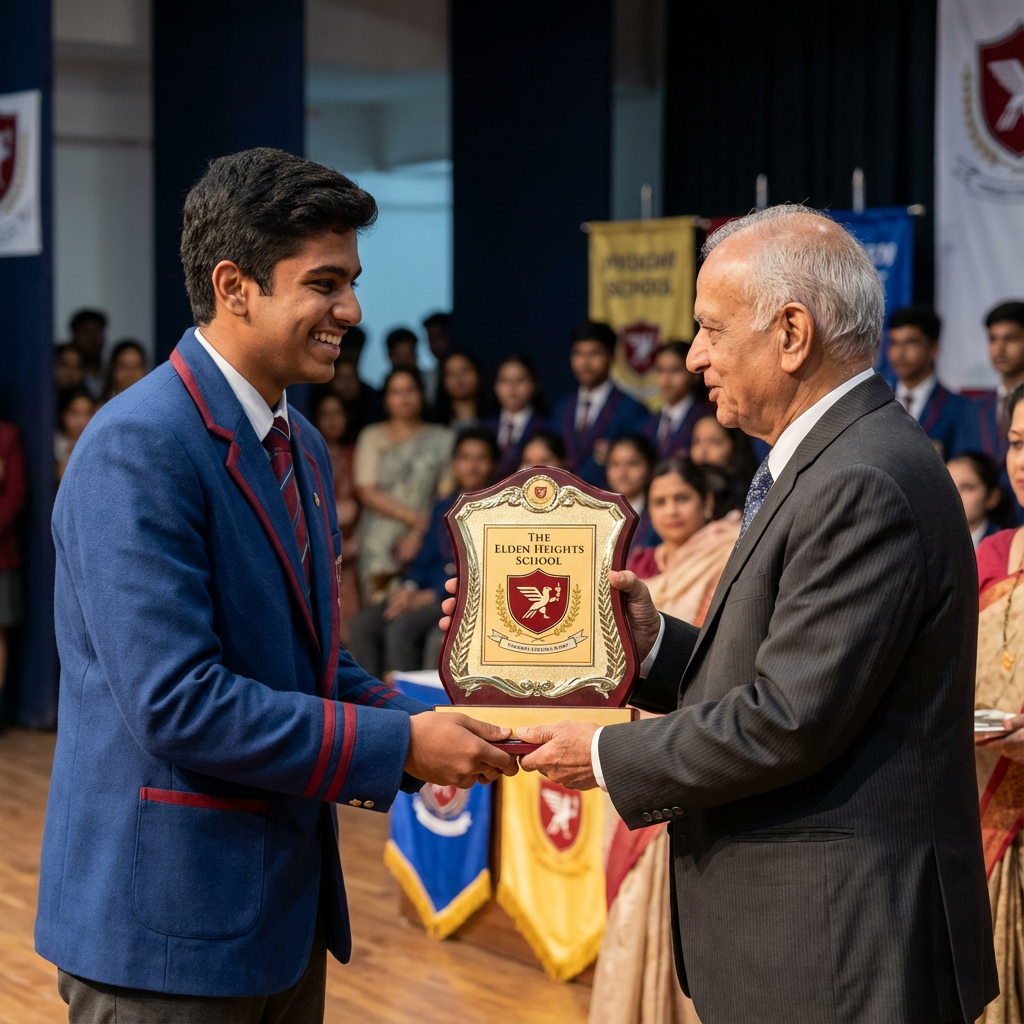 Students receiving awards and recognitions